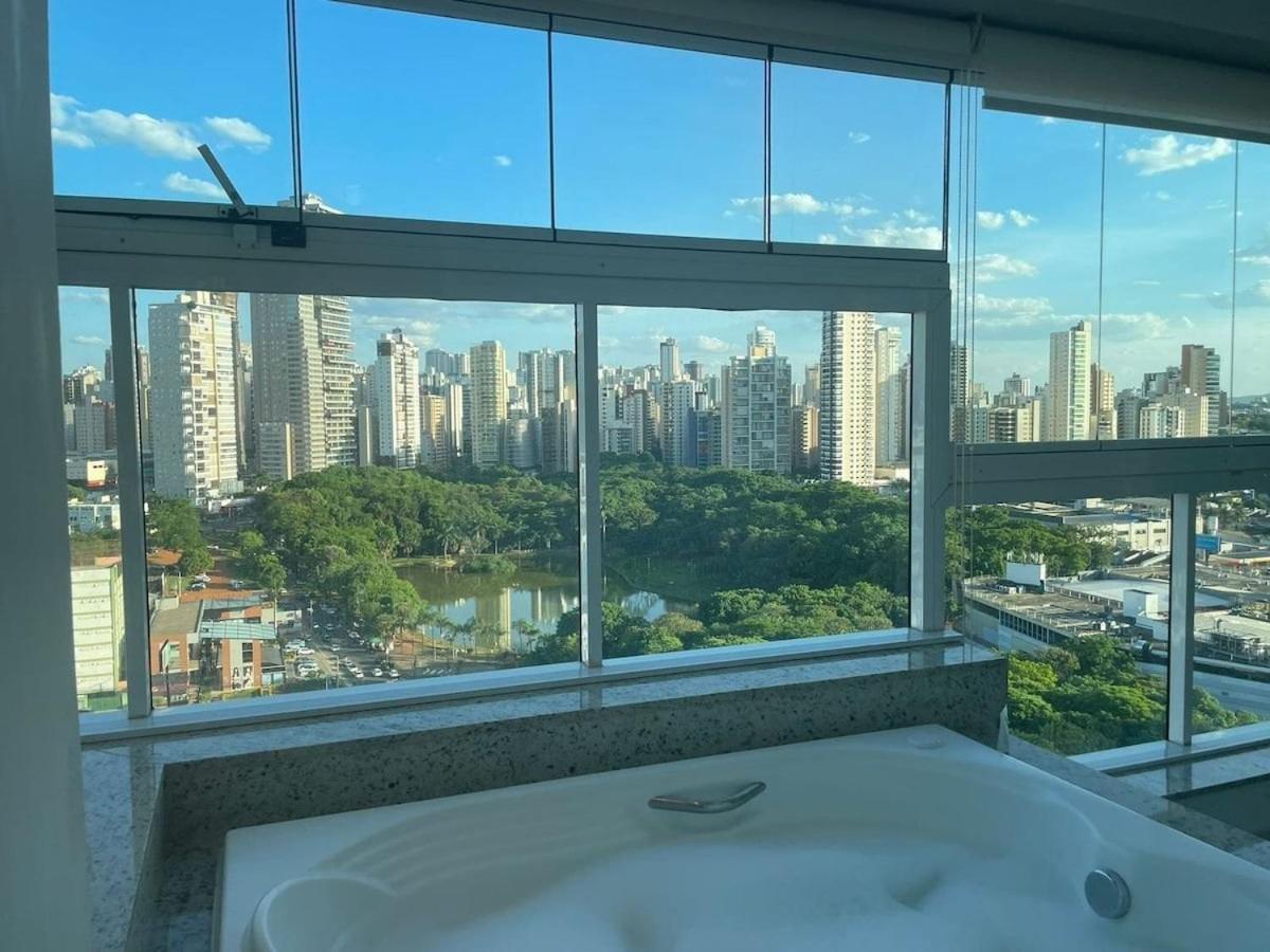 1 Qts.| 2 Hosp. | Jacuzzi Na Varanda | Linda Vista 戈亚尼亚 外观 照片