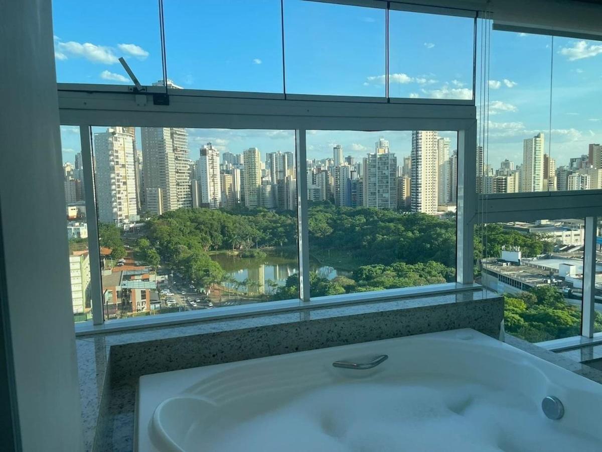 1 Qts.| 2 Hosp. | Jacuzzi Na Varanda | Linda Vista 戈亚尼亚 外观 照片